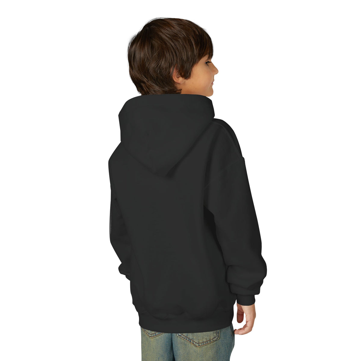 Brave Little Heart Youth Hoodie – Personalized Teddy Bear 'Love Never Leaves' Kids Sweatshirt