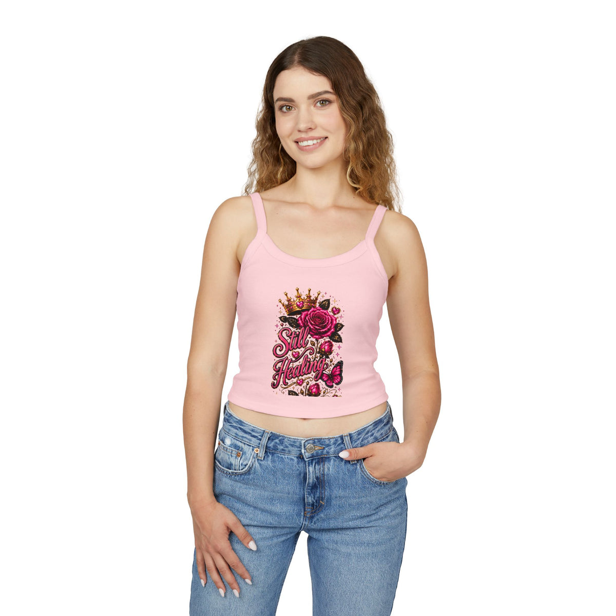 Still Healing Tank Top β Floral Crown Rose Empowerment Crop
