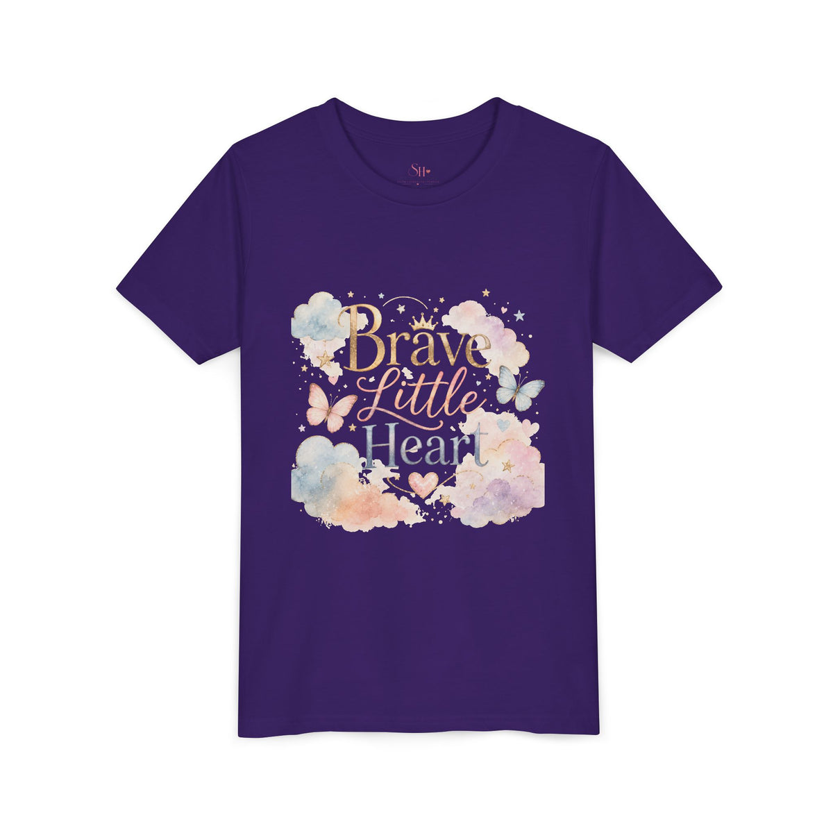 Youth Tee β "Brave Little Heart" Watercolor Butterfly Kids Shirt