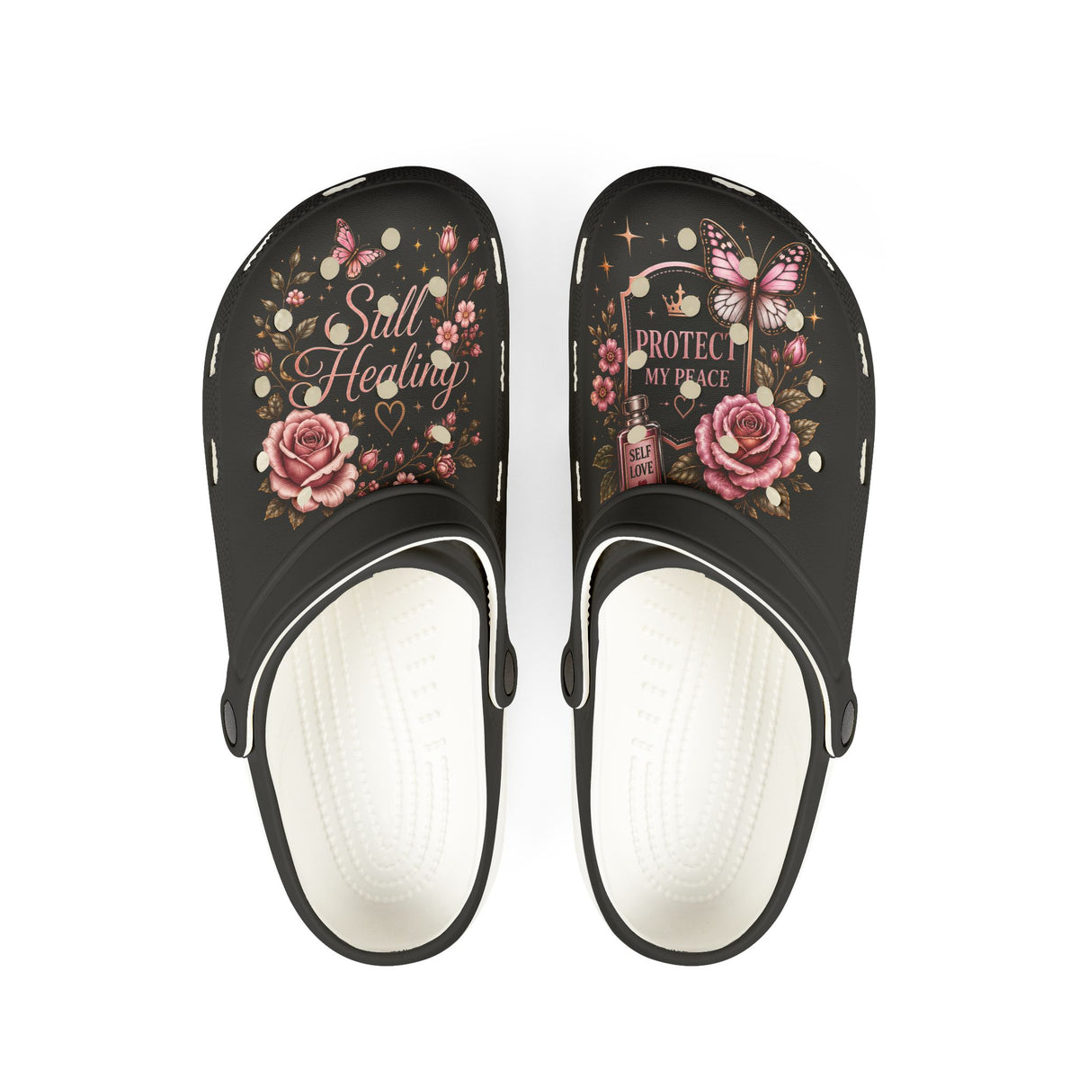 Soul Healing Floral EVA Clogs — Protective Peace Rosette Slip-Ons