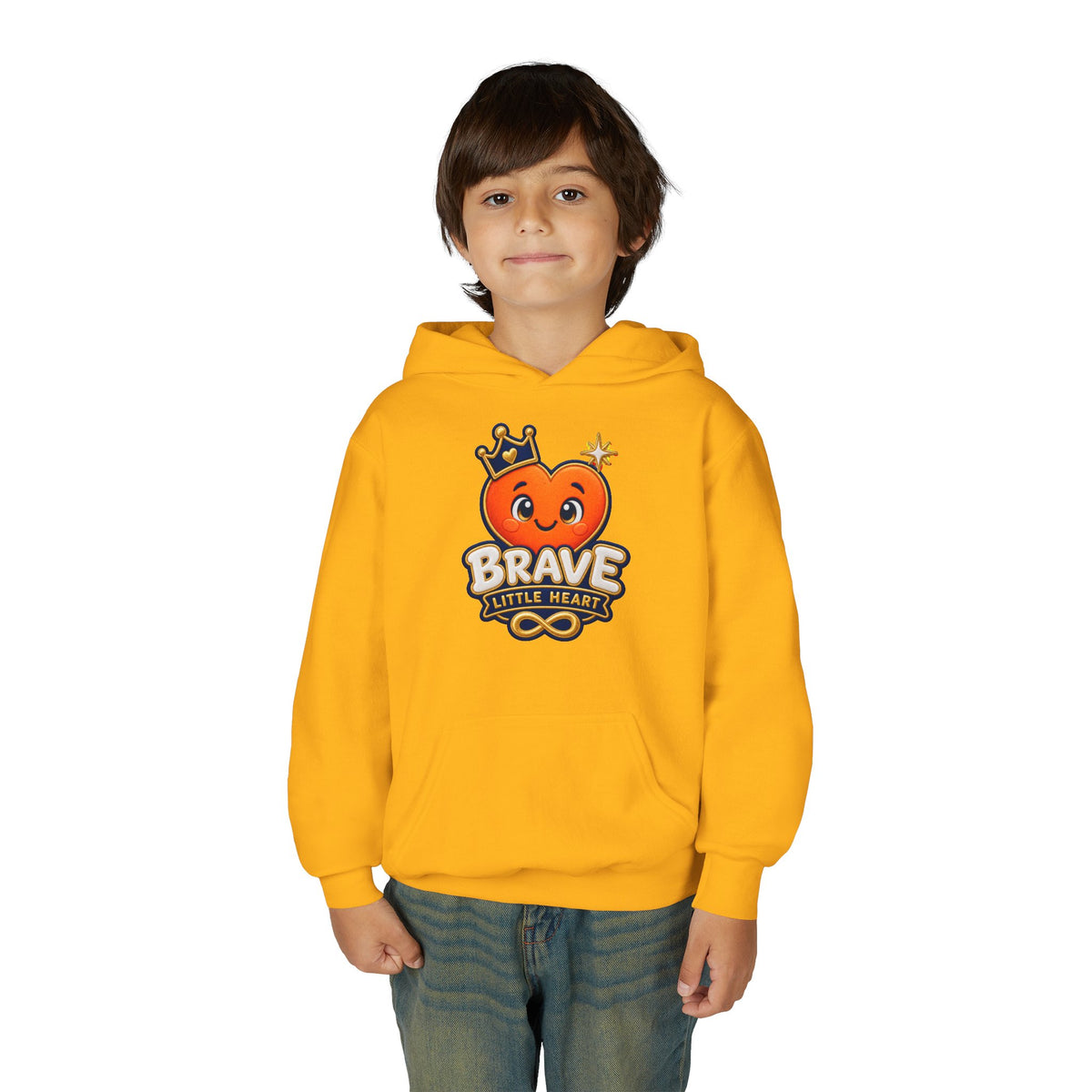 Brave Little Heart Youth Hoodie – Cute Courage Graphic Pullover