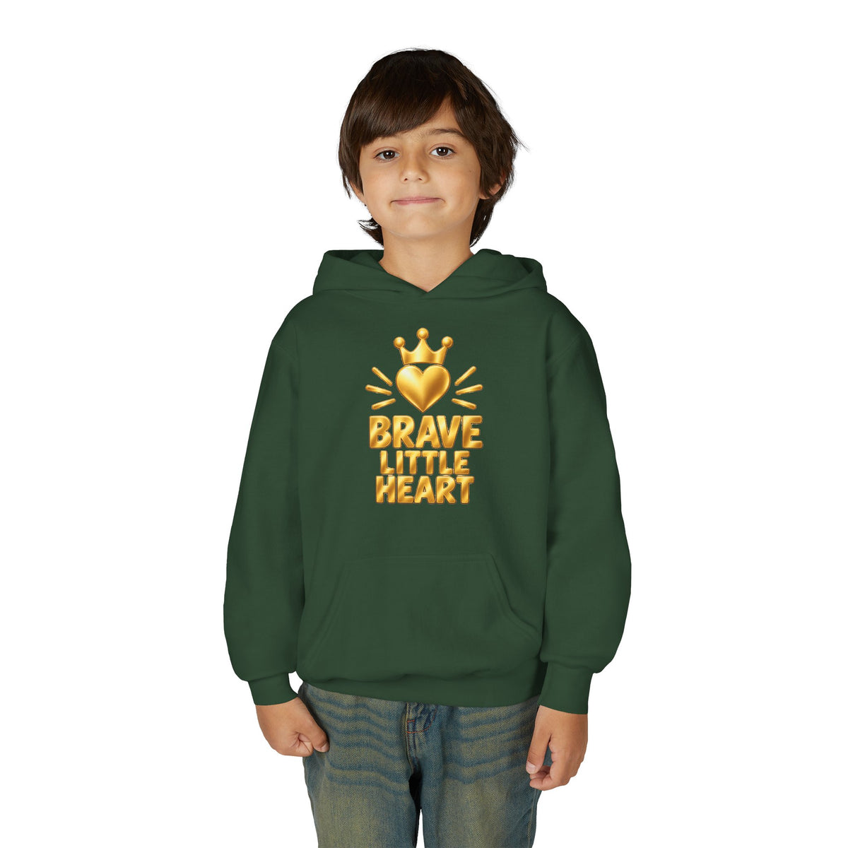 Brave Little Heart Crown Youth Hoodie