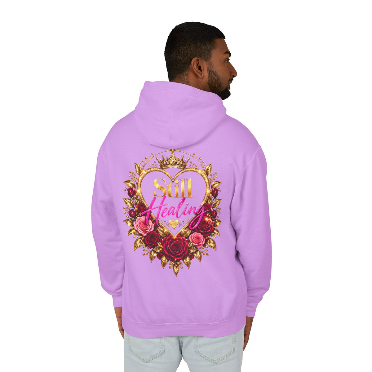 Still Healing Hoodie β Floral Heart Portrait Lightweight Hoodie