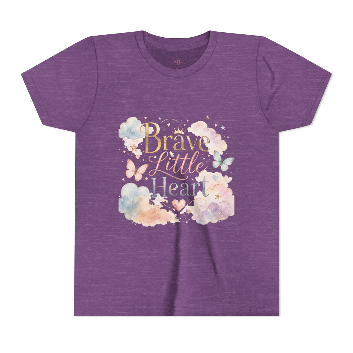 Youth Tee β "Brave Little Heart" Watercolor Butterfly Kids Shirt