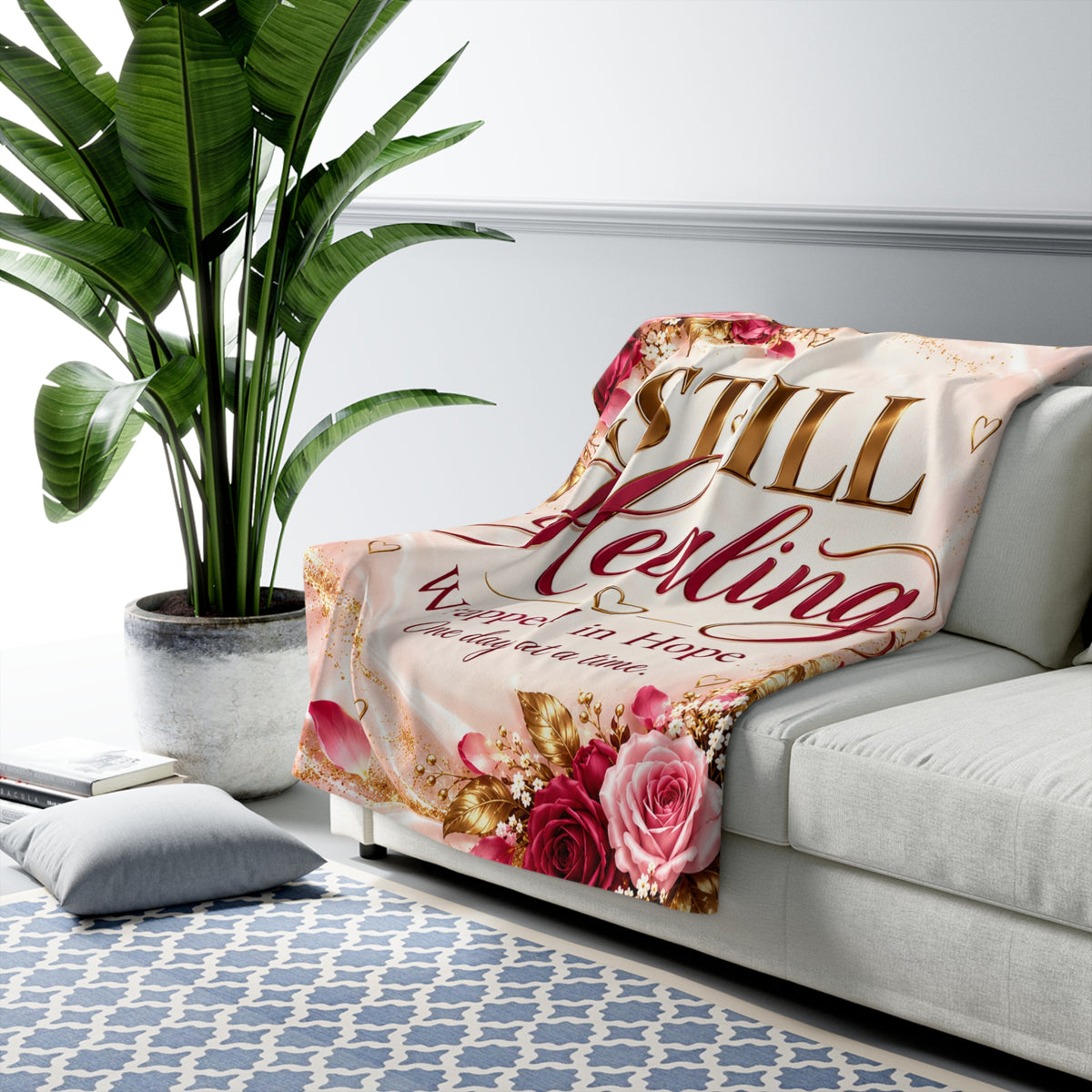 Still Healing Sherpa Fleece Blanket – Wrapped in Hope Comfort Gift
