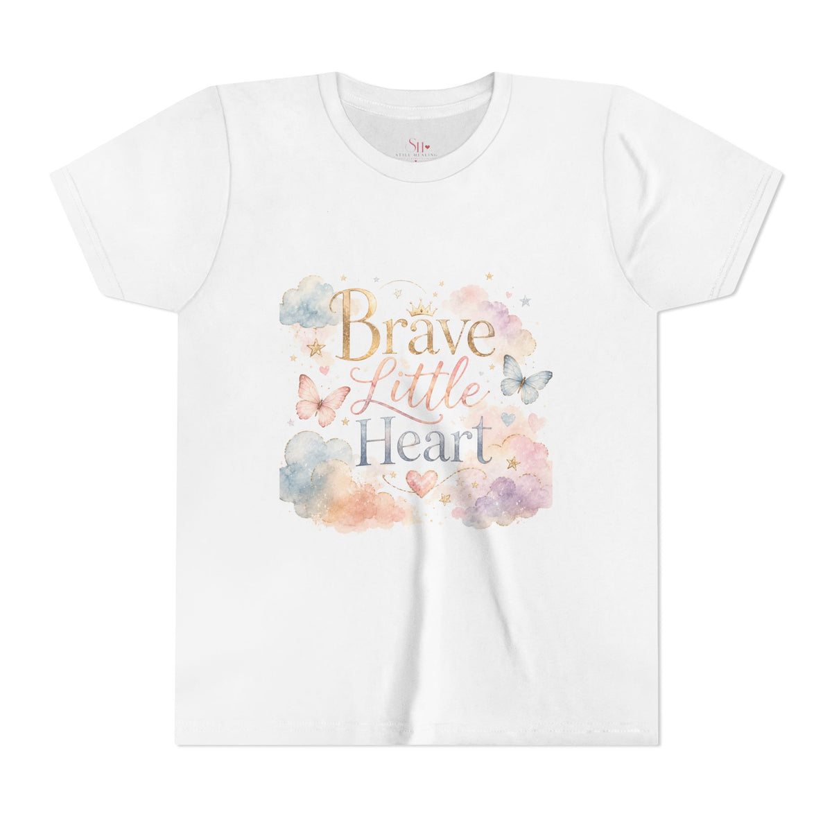 Youth Tee β "Brave Little Heart" Watercolor Butterfly Kids Shirt