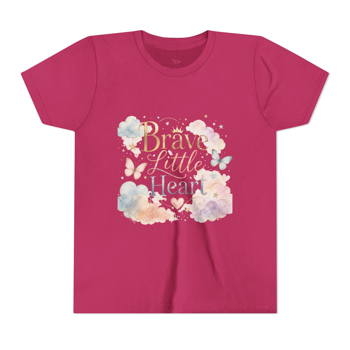 Youth Tee β "Brave Little Heart" Watercolor Butterfly Kids Shirt