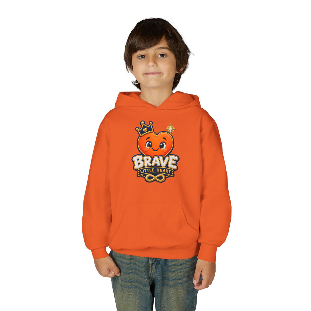 Brave Little Heart Youth Hoodie – Cute Courage Graphic Pullover