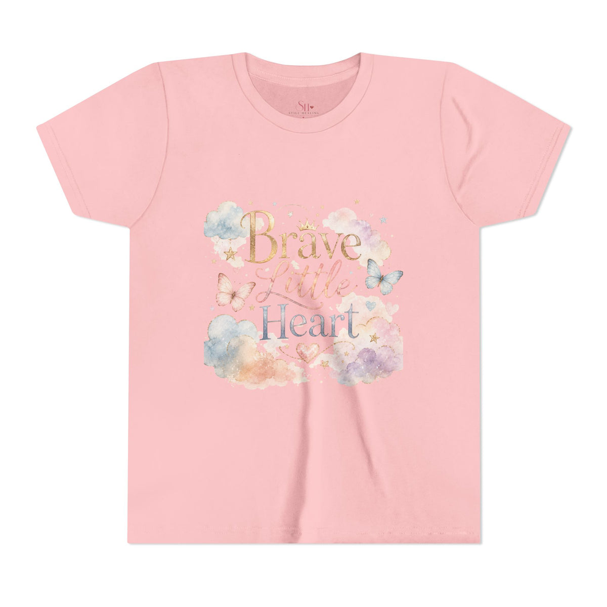 Youth Tee β "Brave Little Heart" Watercolor Butterfly Kids Shirt