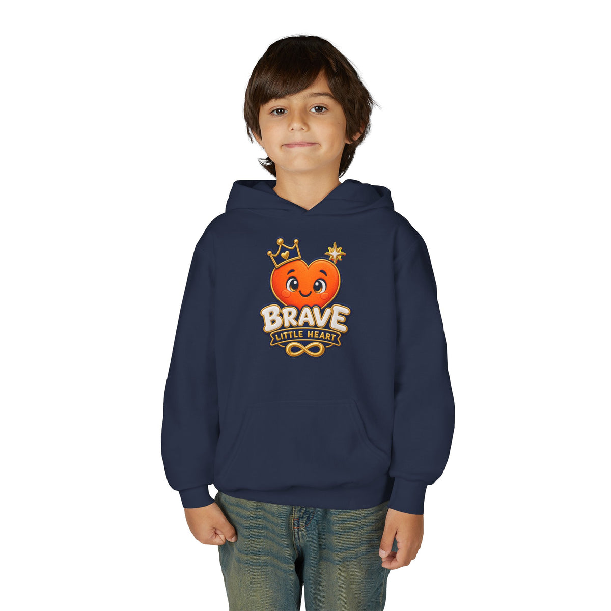 Brave Little Heart Youth Hoodie – Cute Courage Graphic Pullover