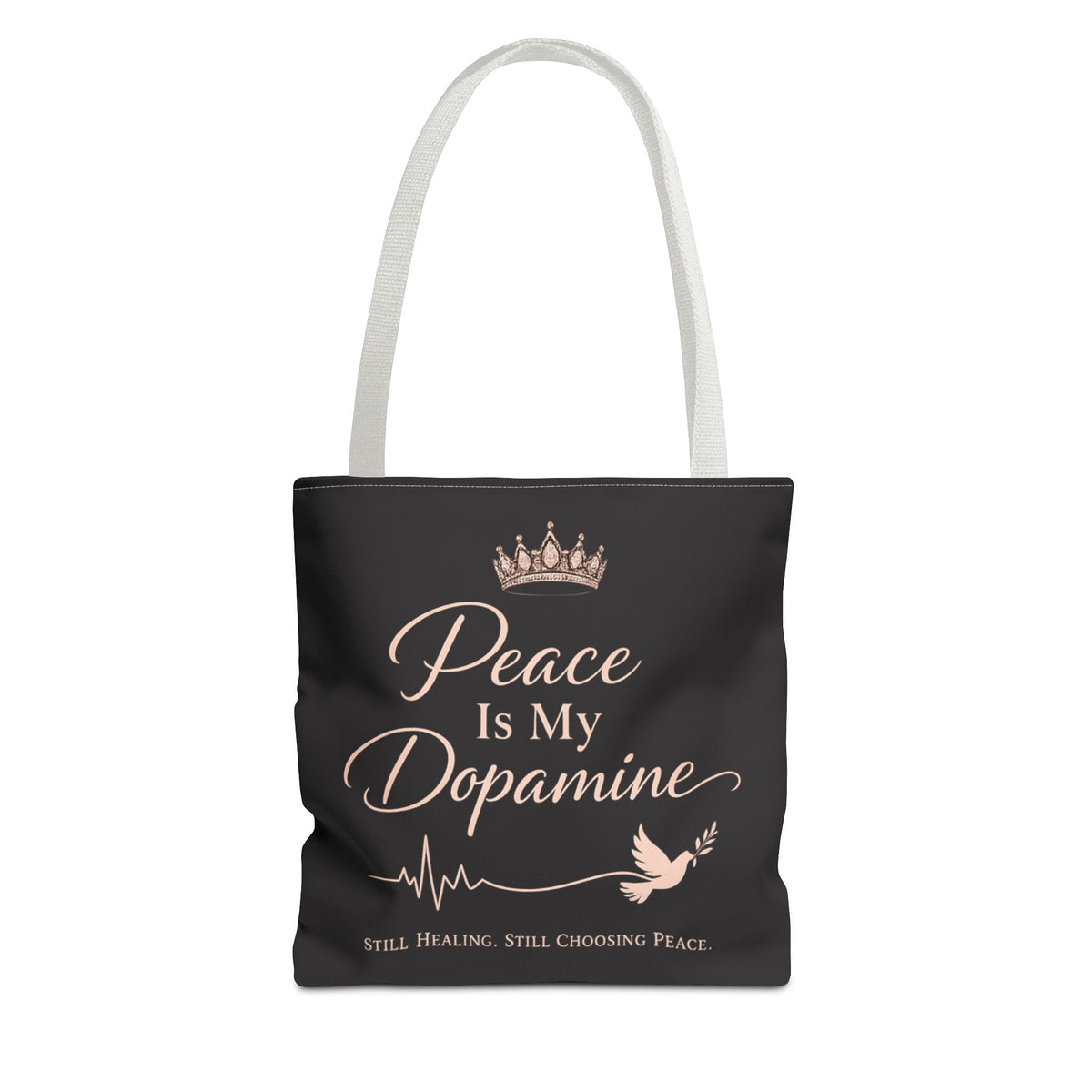 Peace Is My Dopamine Tote Bag β Inspirational Healing Canvas Tote