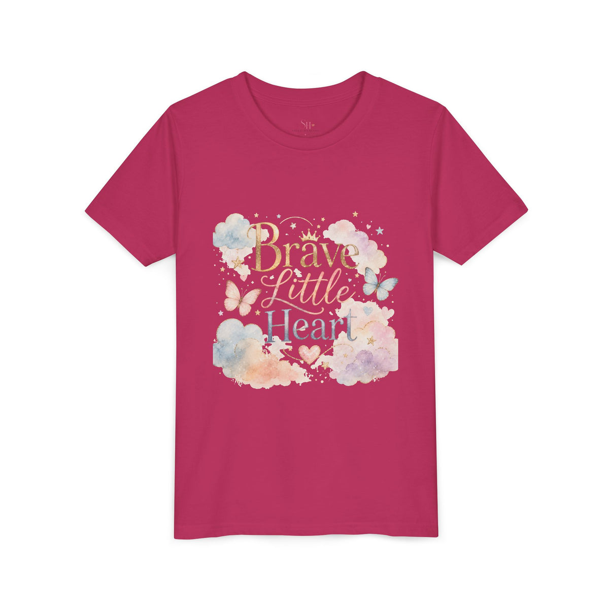 Youth Tee β "Brave Little Heart" Watercolor Butterfly Kids Shirt