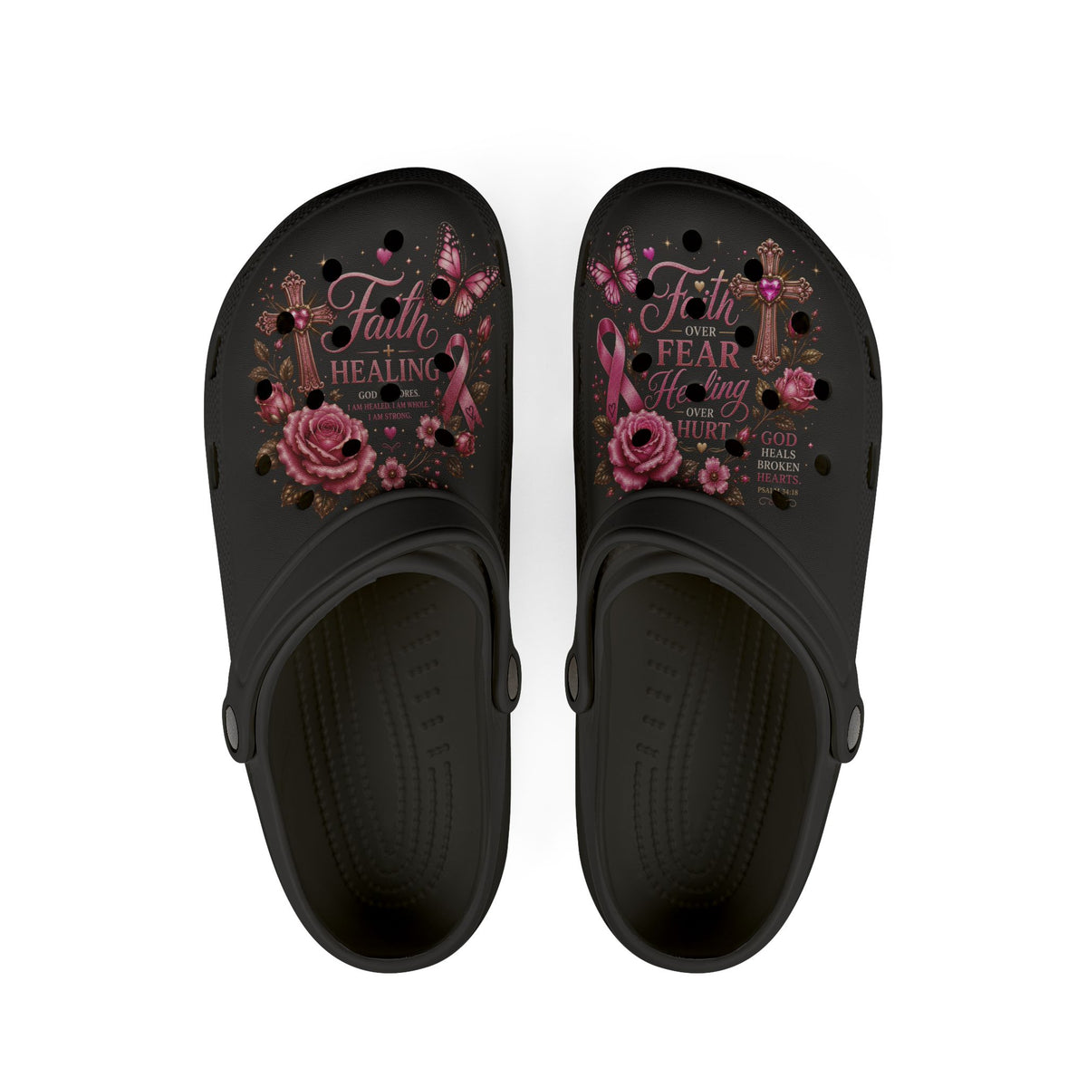 Floral Butterfly Foam Clogs — Pink EVA Garden Clogs