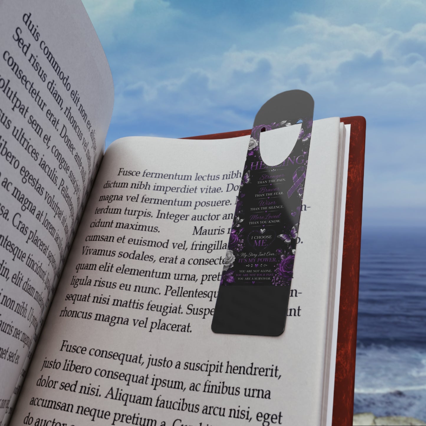 Inspirational Purple Floral Bookmark — 'I Choose Me' Motivational Quote