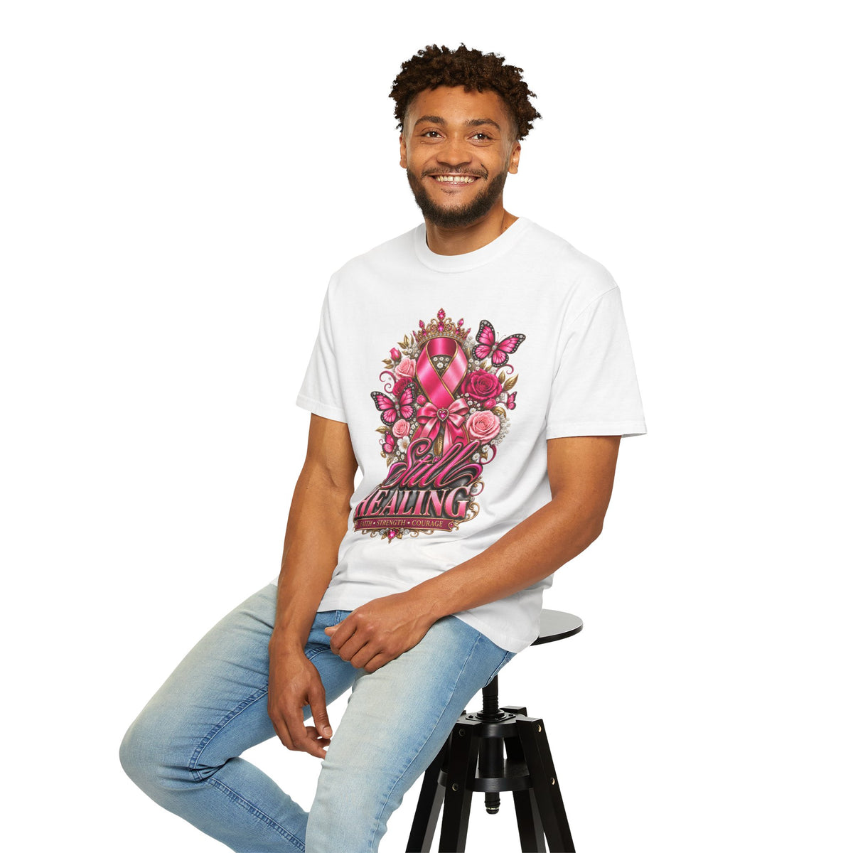 Breast Cancer Awareness T-Shirt — "Still Healing" Pink Ribbon Support Tee