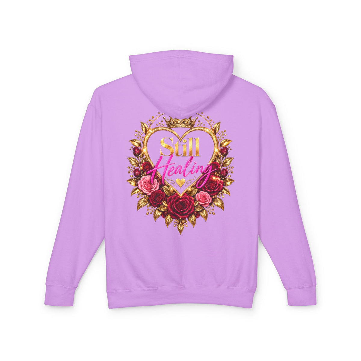 Still Healing Hoodie β Floral Heart Portrait Lightweight Hoodie