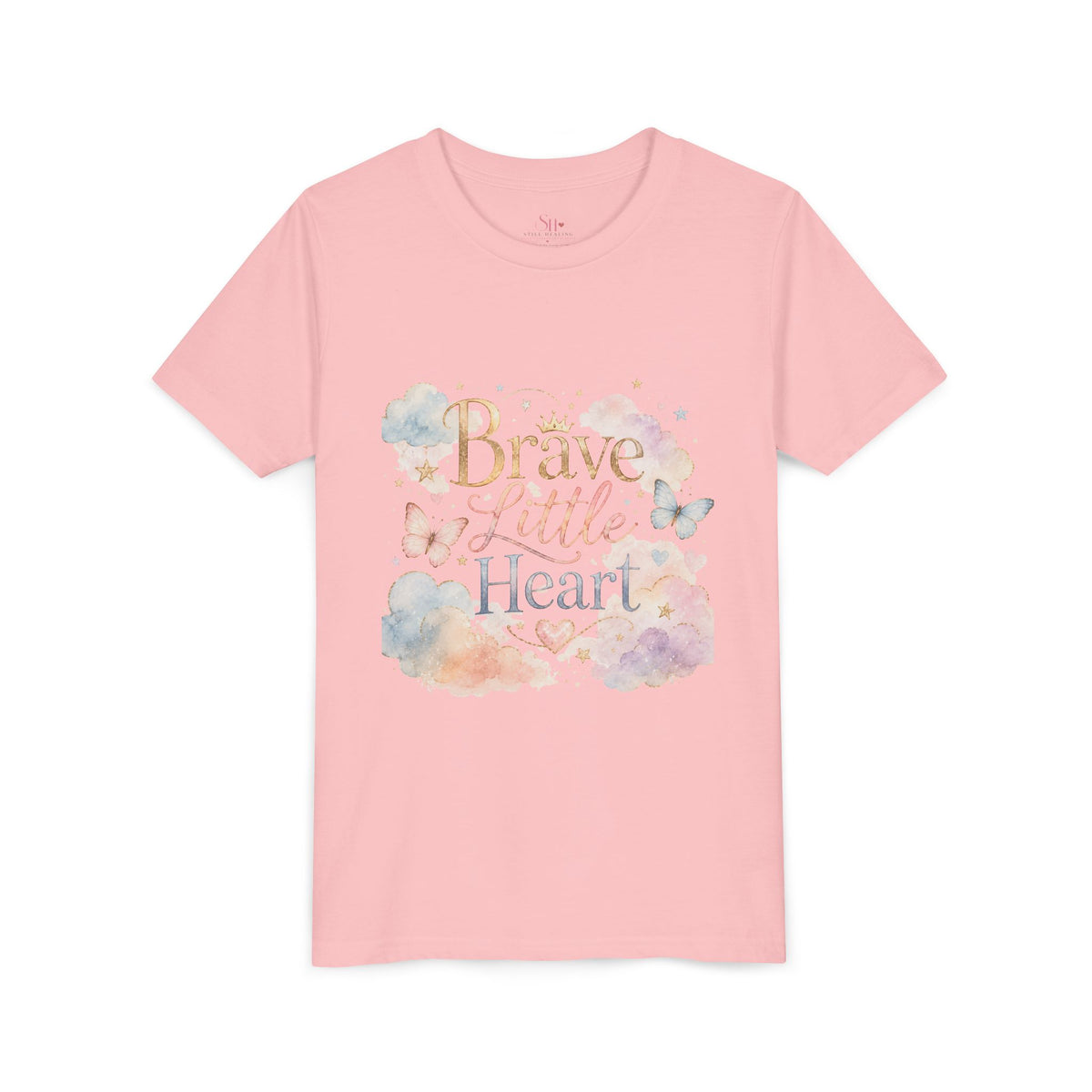 Youth Tee β "Brave Little Heart" Watercolor Butterfly Kids Shirt