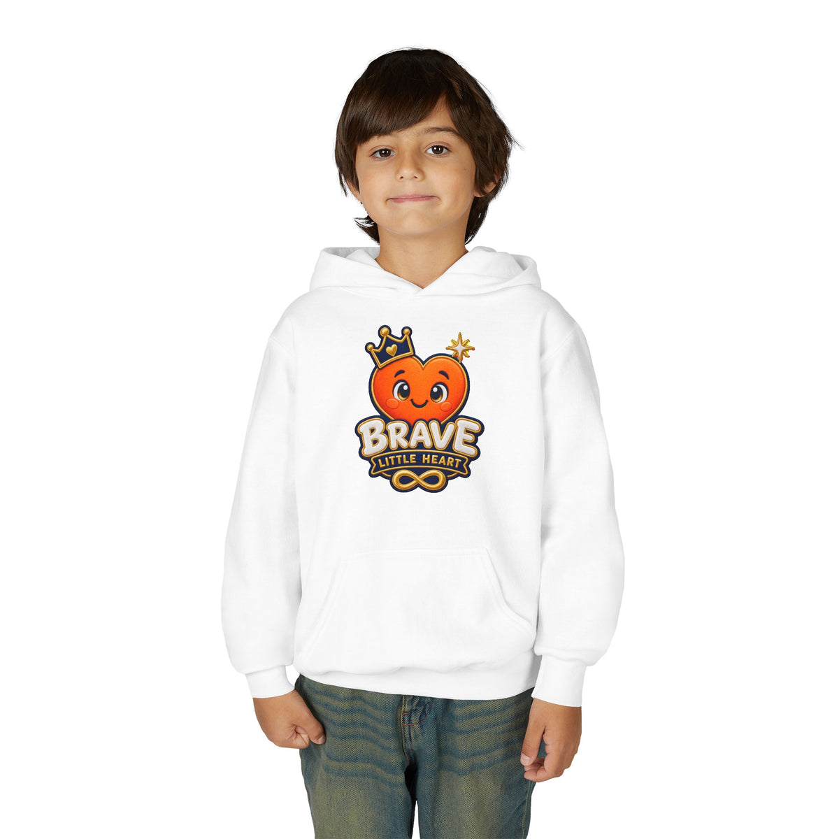 Brave Little Heart Youth Hoodie – Cute Courage Graphic Pullover