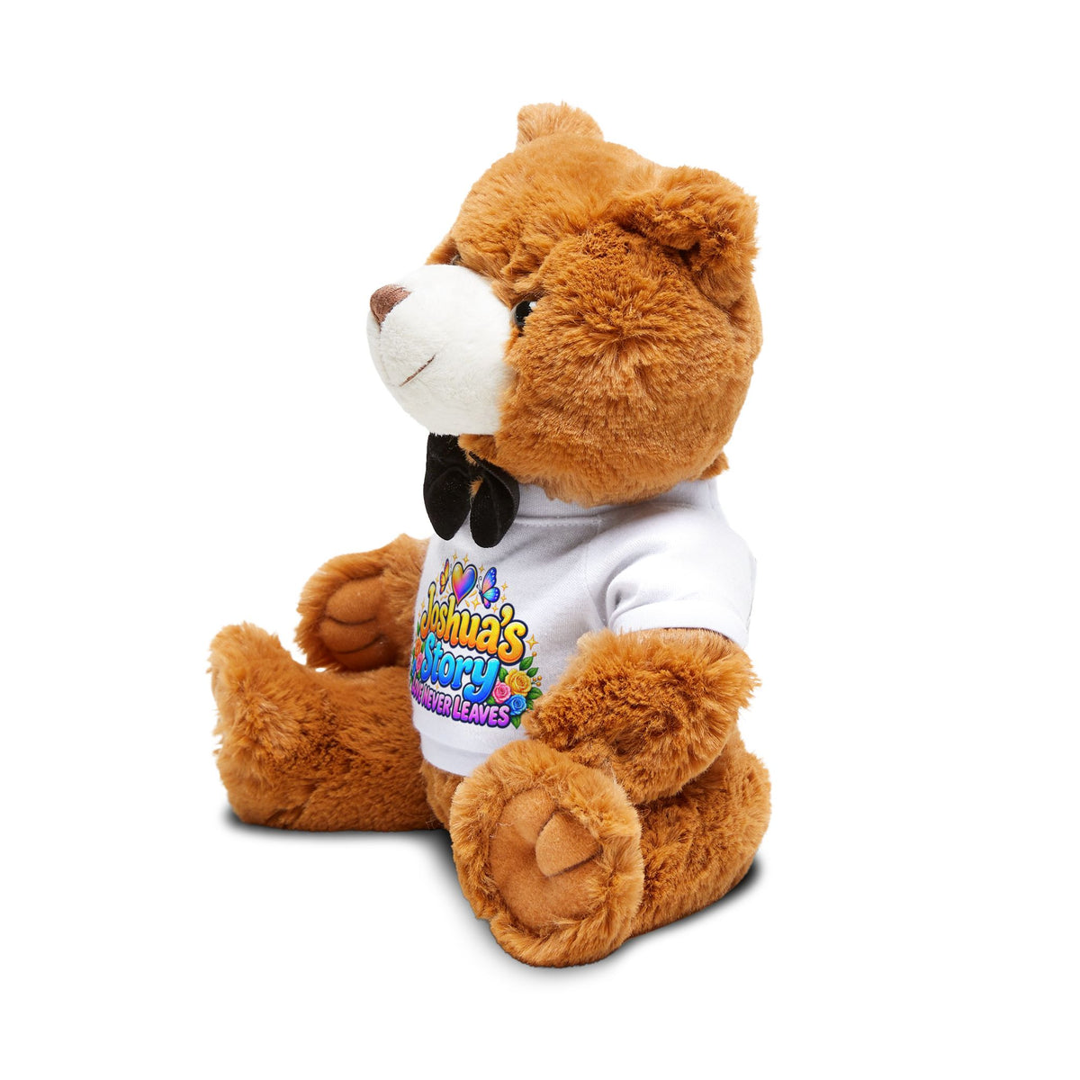 Personalized Teddy Bear with T-Shirt — "Joshua's Story: Love Never Leaves" Plush Gift