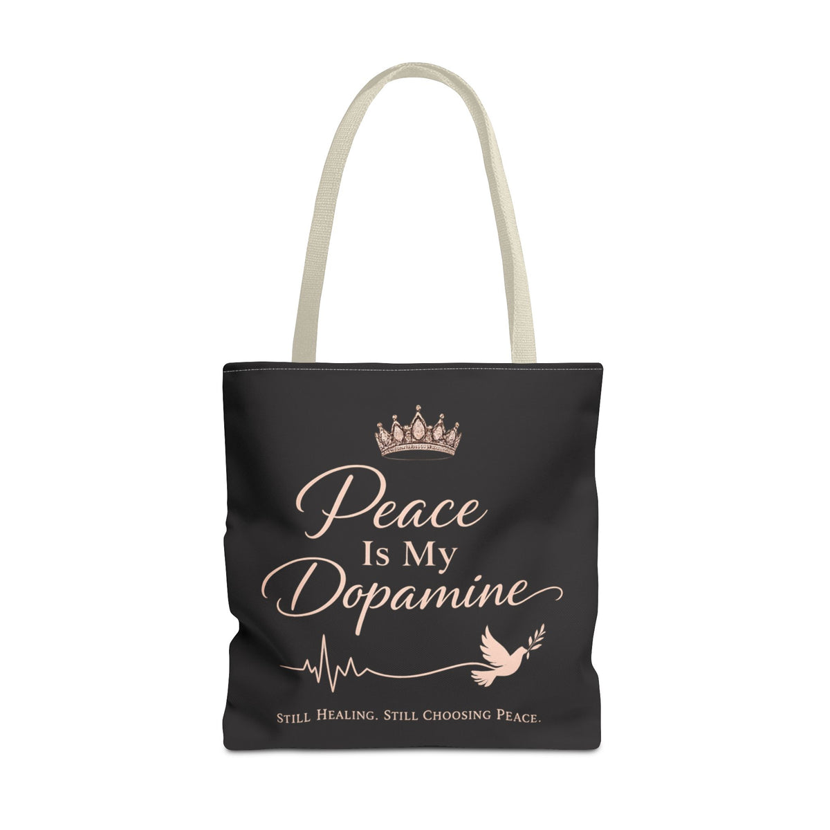 Peace Is My Dopamine Tote Bag β Inspirational Healing Canvas Tote