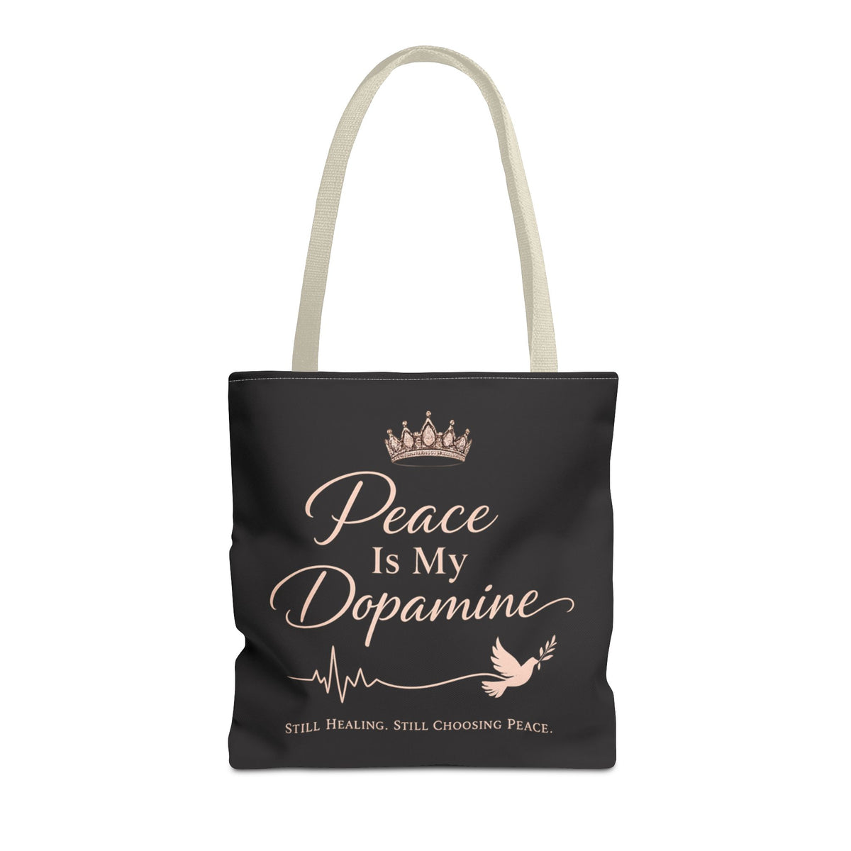 Peace Is My Dopamine Tote Bag β Inspirational Healing Canvas Tote