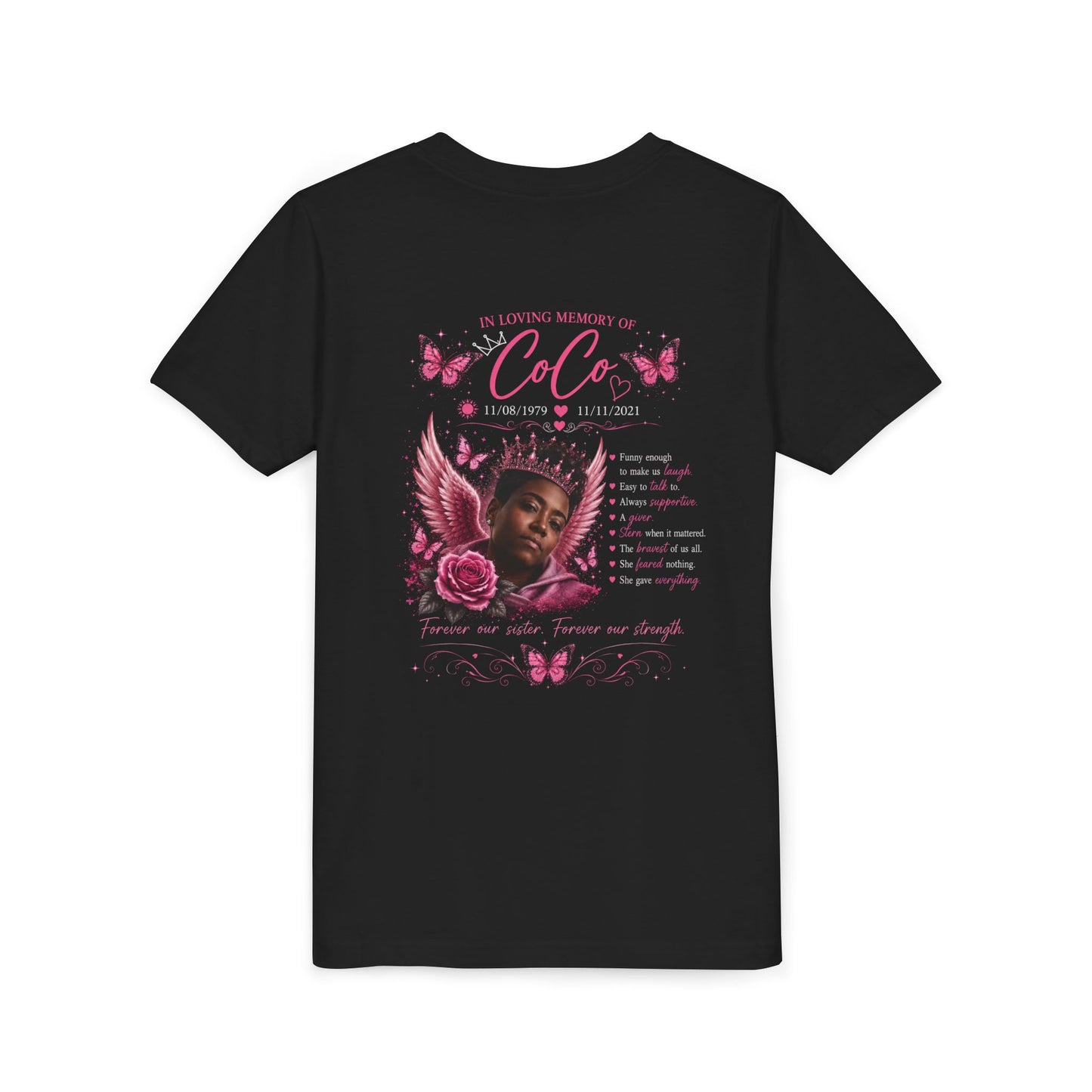 Youth Tee — "Still Healing" Memorial Shirt with Pink Ribbon & Photo Tribute