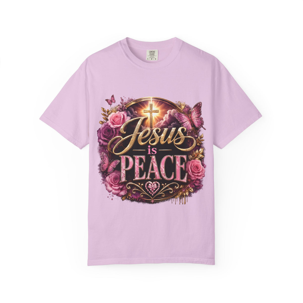 Christian T-Shirt β "Jesus is Peace" Floral Cross Tee