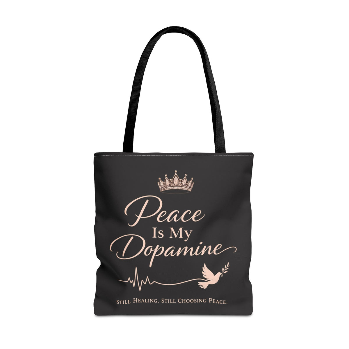 Peace Is My Dopamine Tote Bag β Inspirational Healing Canvas Tote