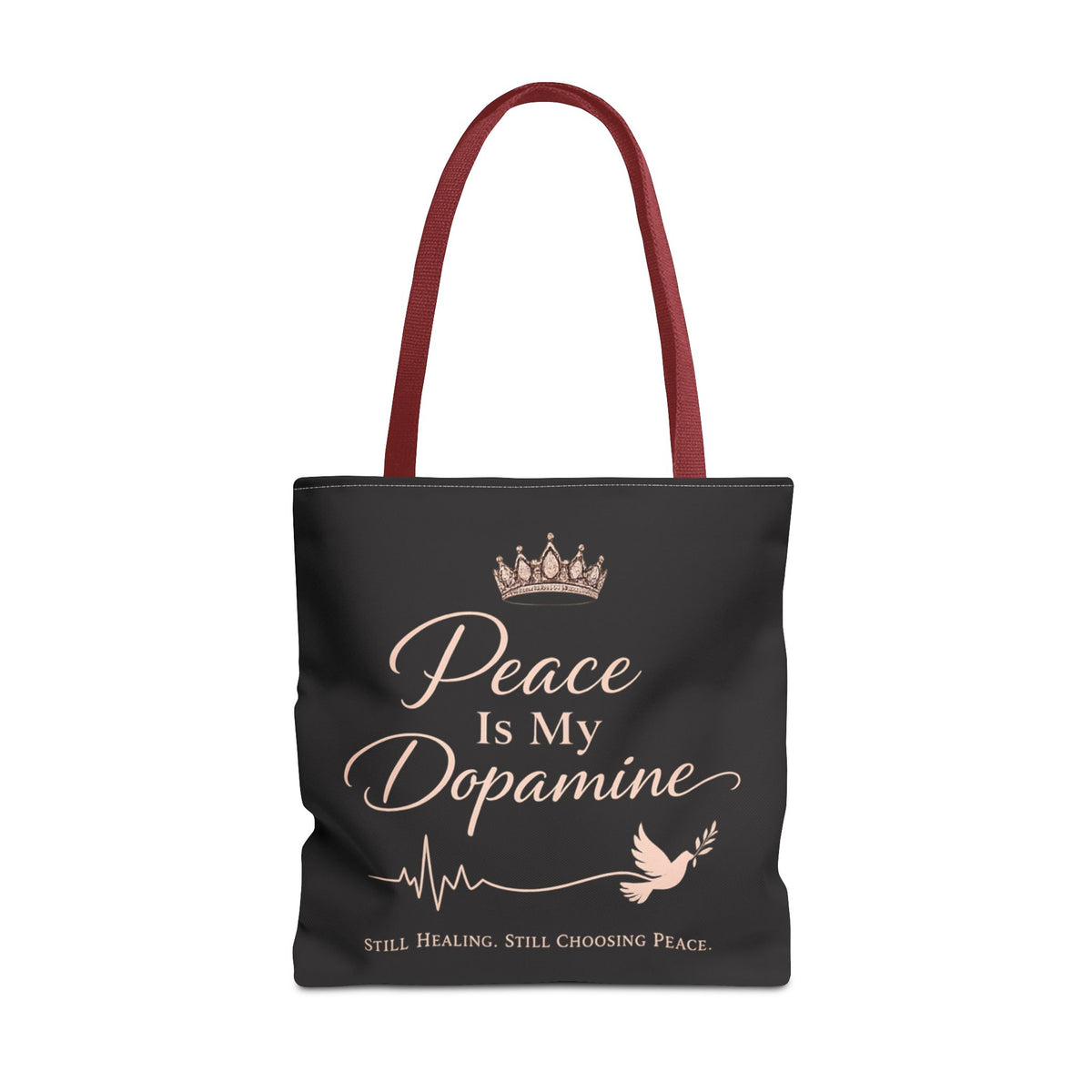 Peace Is My Dopamine Tote Bag β Inspirational Healing Canvas Tote