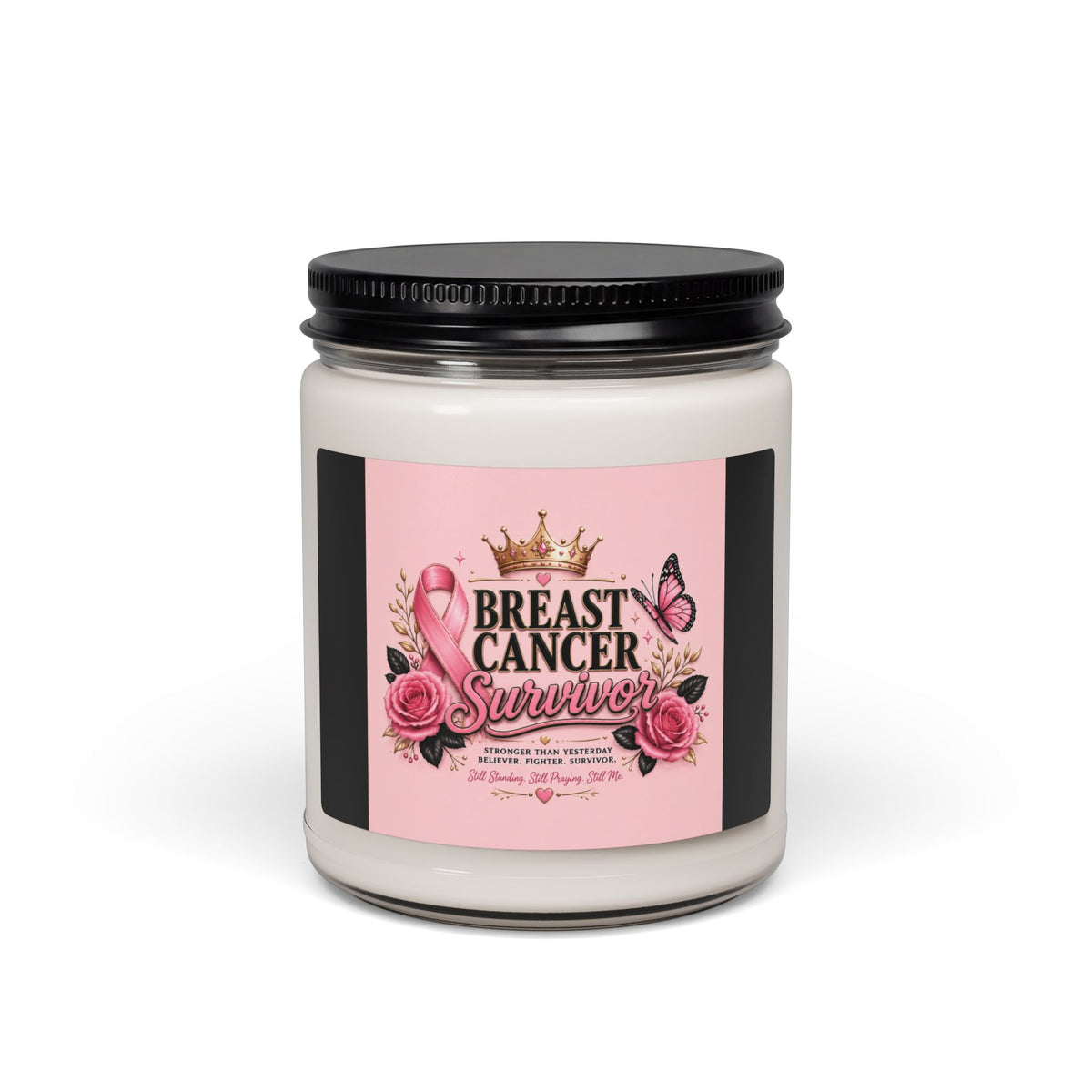 Breast Cancer Survivor Soy Candle — 9oz Scented Support Candle