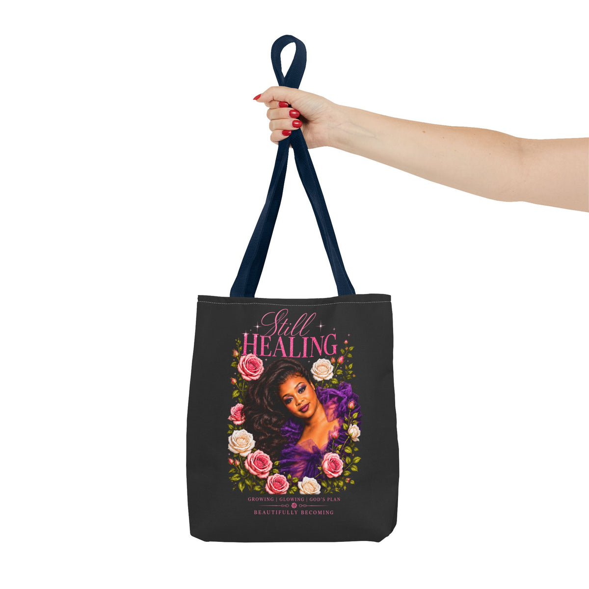 Still Healing Floral Memorial Tote Bag — Inspirational Grief Support Shopping Bag