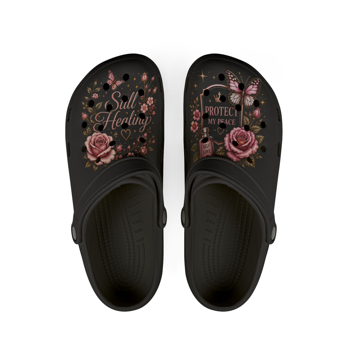 Soul Healing Floral EVA Clogs — Protective Peace Rosette Slip-Ons