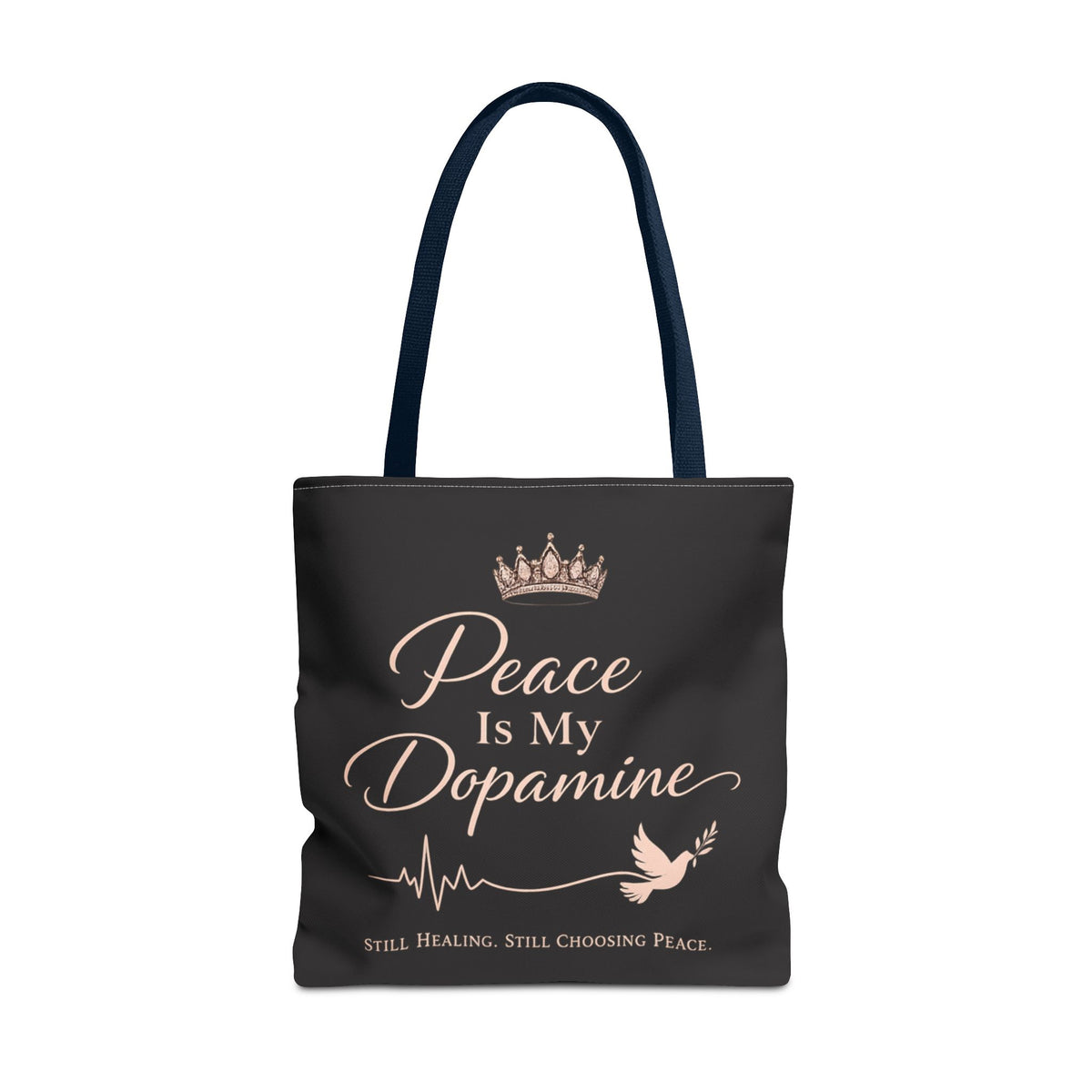 Peace Is My Dopamine Tote Bag β Inspirational Healing Canvas Tote