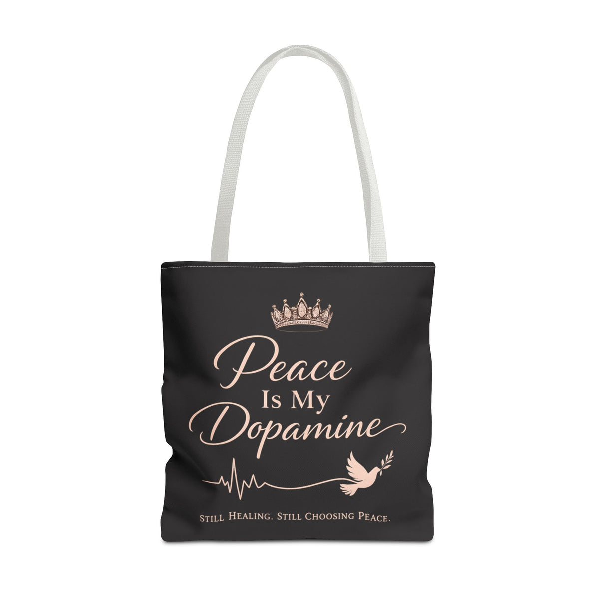 Peace Is My Dopamine Tote Bag β Inspirational Healing Canvas Tote