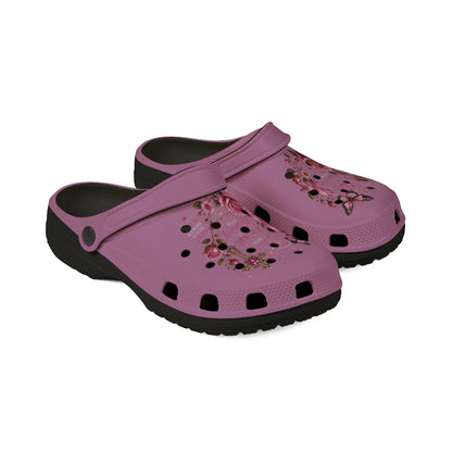 Floral Butterfly Foam Clogs — Pink EVA Garden Clogs