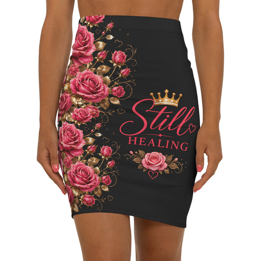 Still Healing Floral Pencil Skirt