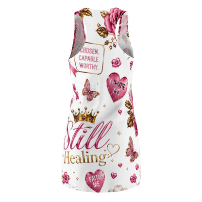 Still Healing Racerback Dress — Inspirational Breast Cancer Awareness AOP
