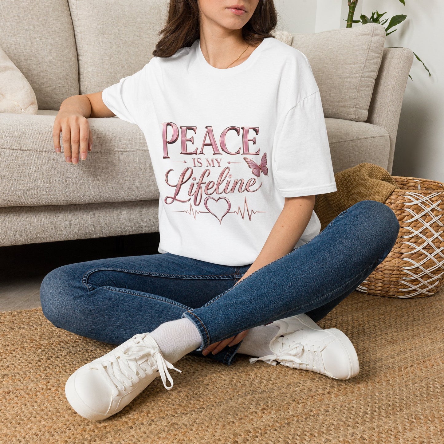 Peace Is My Lifeline T-Shirt — Inspirational Butterfly Graphic Tee