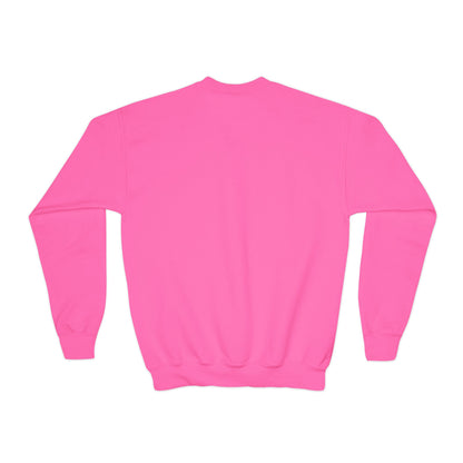 Brave Heart Club Youth Crewneck Sweatshirt — Rainbow Teddy Cancer Awareness