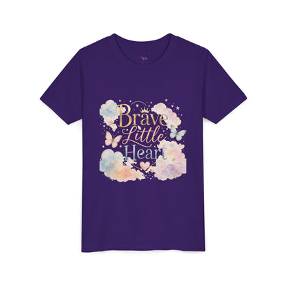 Youth Tee — "Brave Little Heart" Watercolor Butterfly Kids Shirt