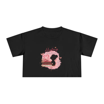 Crop Tee — 'Still Healing' Pink Floral Breast Cancer Awareness Top
