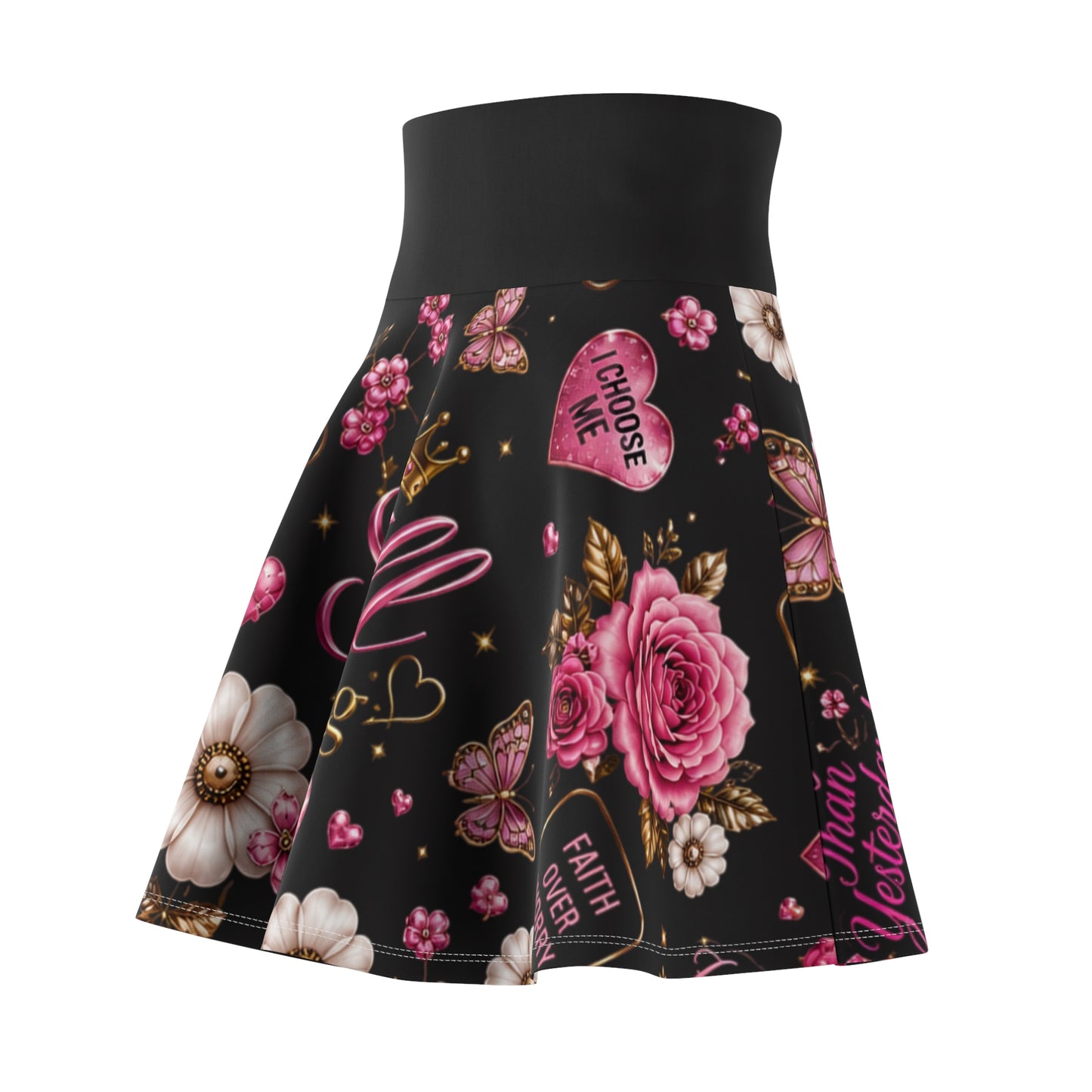 Still Healing Floral Skater Skirt – Empowerment Graphic Women's Skirt
