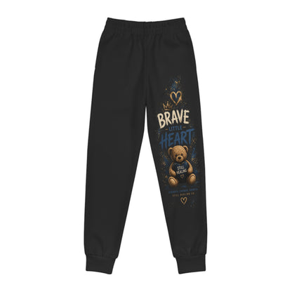 Brave Little Heart Youth Joggers — Teddy Bear Inspirational Sweatpants