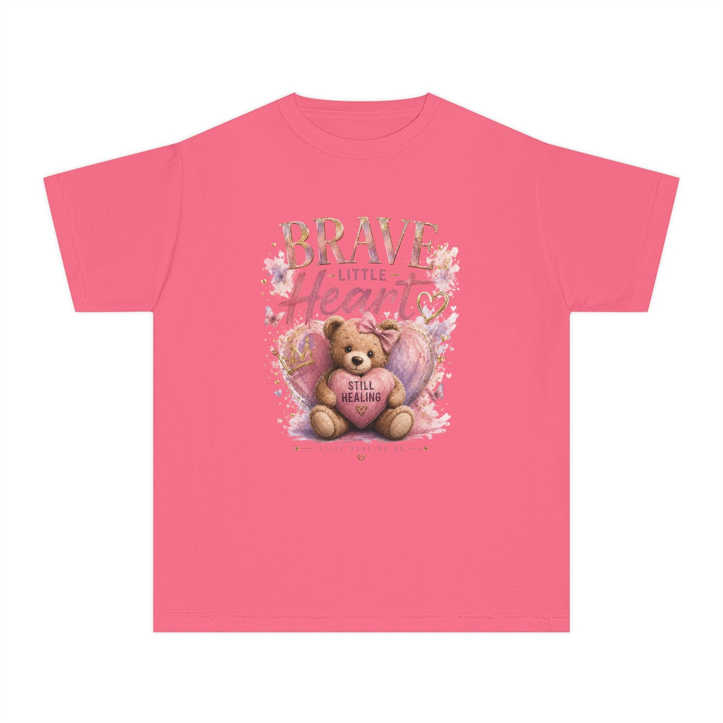 Brave Little Heart Youth Tee — Cute Teddy 'Still A Dream' Graphic