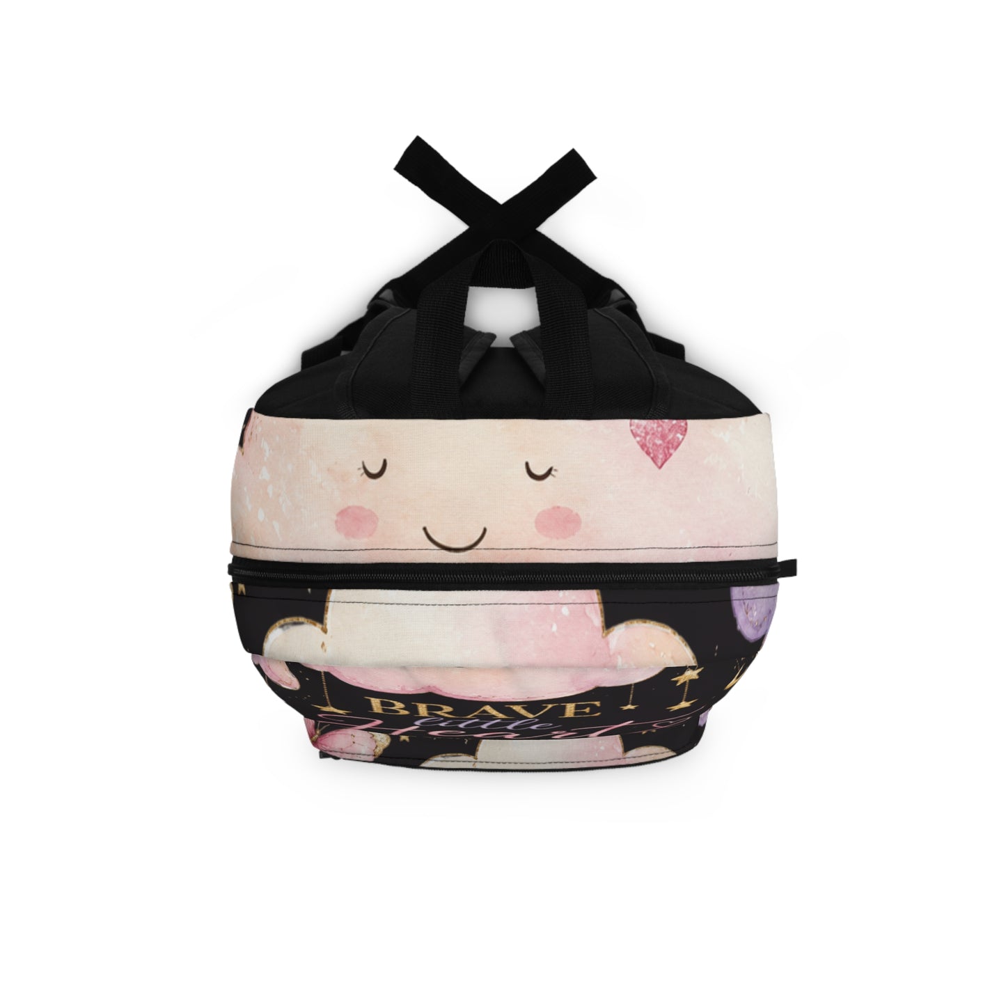 Backpack — "Brave Little Heart" Pink Cloud & Stars Inspirational Backpack