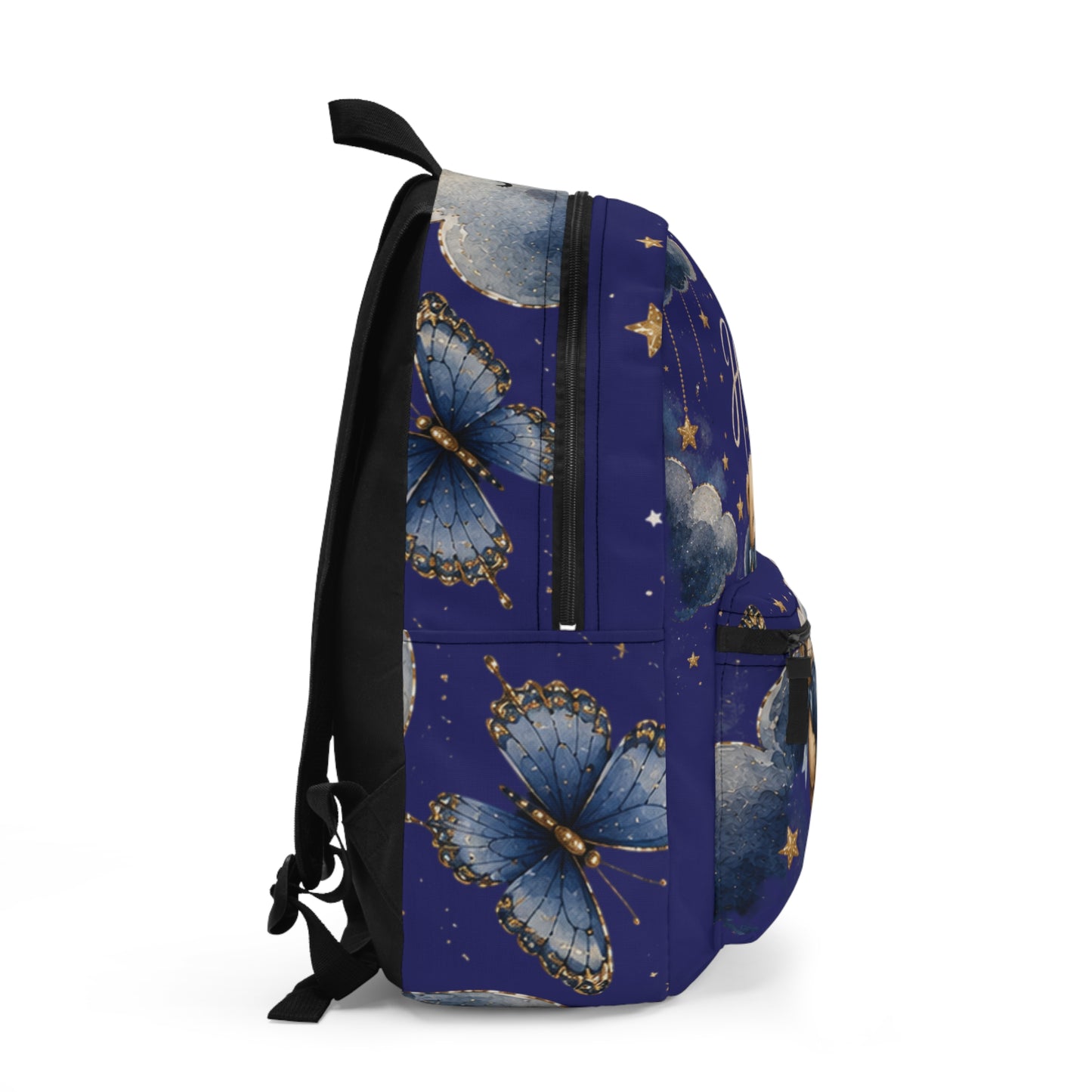 Brave Little Heart Backpack — Teddy Bear & Butterfly Kids School Bag ("Brave Strong Loved")