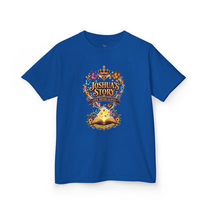 Kids T-Shirt — "Joshua's Story" Magical Book & Crown Design