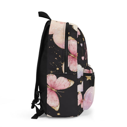 Backpack — "Brave Little Heart" Pink Cloud & Stars Inspirational Backpack