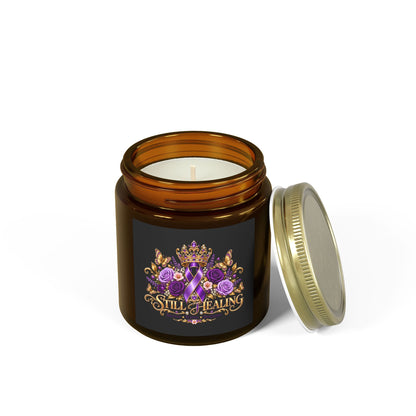 Still Healing Purple Ribbon Scented Candle — Coconut Apricot Wax (4oz/9oz)