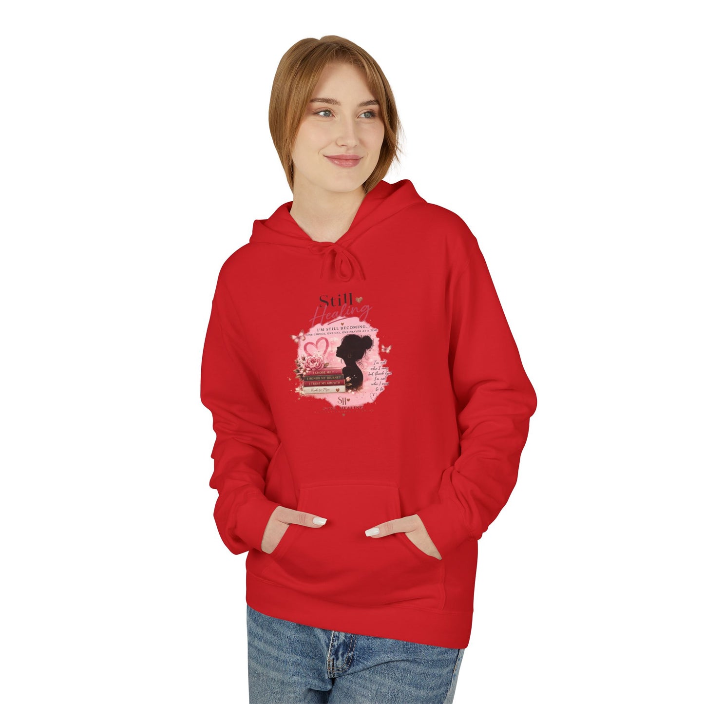 Hoodie — Pink Rose Watercolor Quote Pullover